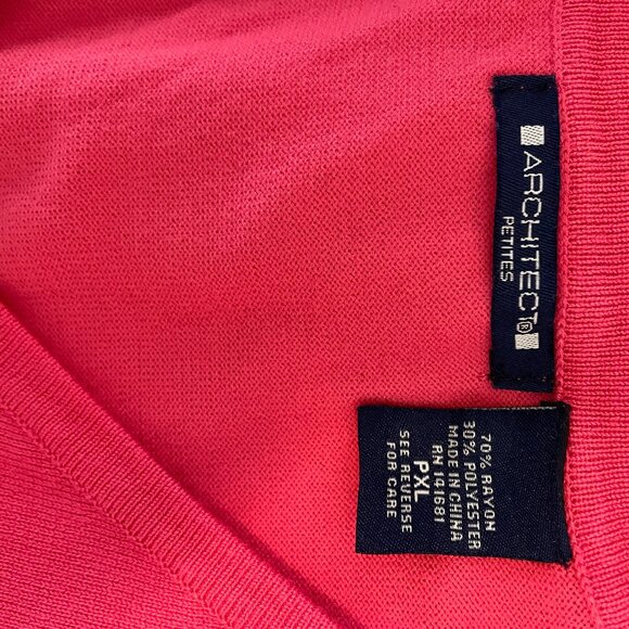Architect Pink V Neck Tight Knit 3/4 Sleeve Pullover Sweater PXL - Picture 12 of 12